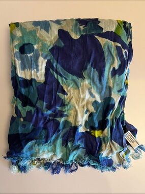 Blue & Teal Abstract Print Scarf
